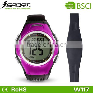 BSCI Factory OEM Heart Rate Monitor Watch with Pedometer