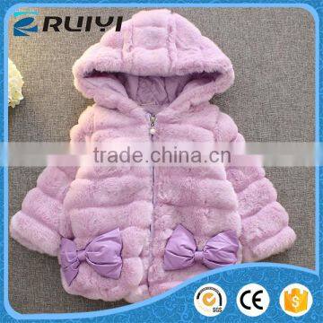 Girls Fur Coat Purple Fur Hoody Coats