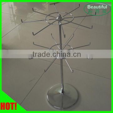 Metal Chrome Rotatable Countertop Display Rack for Jewelry/Accessories