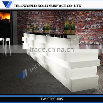 Commercial light up bar reception desk, illuminated led bar counter