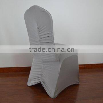 Silver fashion rouched/pleated spandex/lycra chair cover for wedding