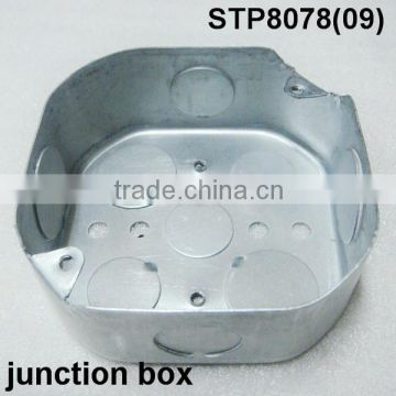 US standard Octagon wall metal BOX with Round Raised earth grounding