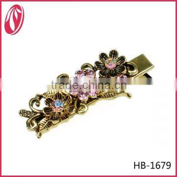 Fashionable diamante flower alligator hair clips wholesale