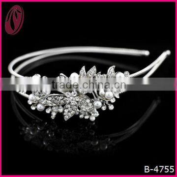 Wedding dress accessories hair ornament Bride crystals& imitated pearls hairband headband