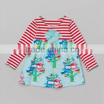 Christmas Sales Snowmen Couple Wholesale Occasion Dress Children Colorful Stripe Dress Z-GD80724-22