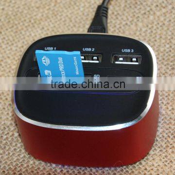 Square Shape All In One SD TF MS M2 Card Reader With Hub photo-3