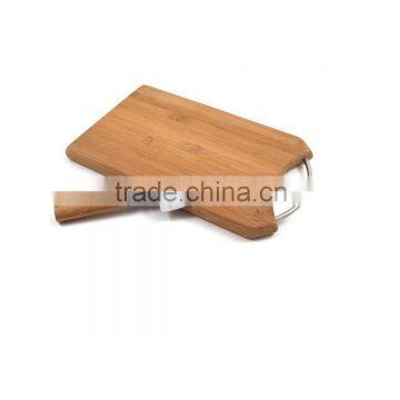 Carbonized bamboo cutting board with metal handle