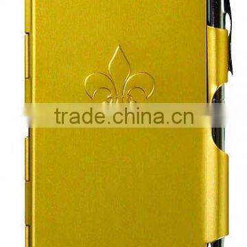 portable aluminum note pad with pen holder & customized logo