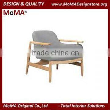 MA-SD113 Ash Solid Wood Frame Fabric Relax Arm Chair