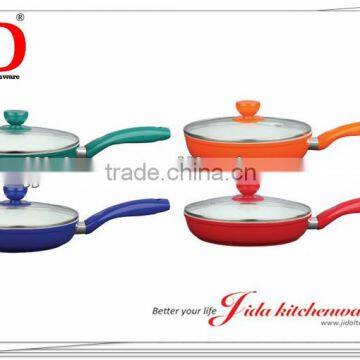 ALUMINUM CERAMIC DEEP FRY PAN WITH LID & INDUCTION BASE