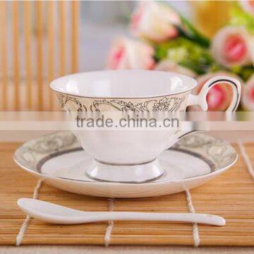 European Style Bone China Coffee Cup and Saucer Set photo-4