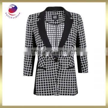 ladies new design plaid casual suit