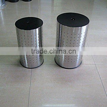 2pcs set stainless steel laundry bin with MDF lid