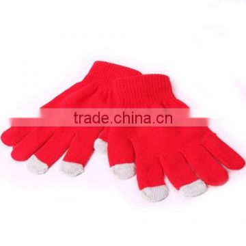 Red Unisex Mobile Phone Tablet Pad Touch Screen Warm Gloves