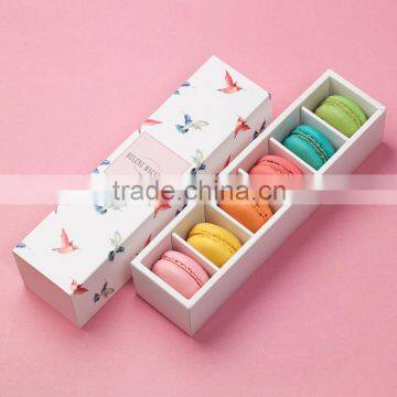 New luxury cardboard printed macaron box , colorful paper food packaging, macaron packaging box
