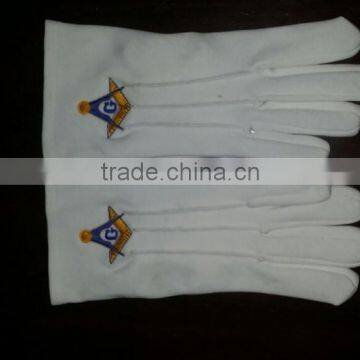 Masonic gloves Mix cotton cotton + Nylon