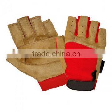 Dark Brown LEATHER WEIGHT LIFTING GYM GLOVES - LEATHER WEIGHTLIFTING GLOVES