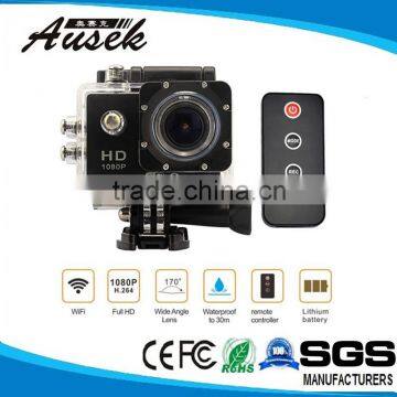 mini 1.5inch 12Mega pixel H.264 IR remote control 1080p sj4000wifi waterproof helmet cam with seamless