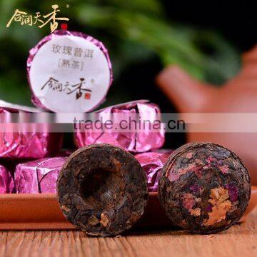 mini shu compressed rose flower mixed pu erh tea