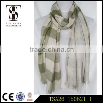 high quality new style low price checked double-side viscose scarf lady timeless scarf factory china supplier