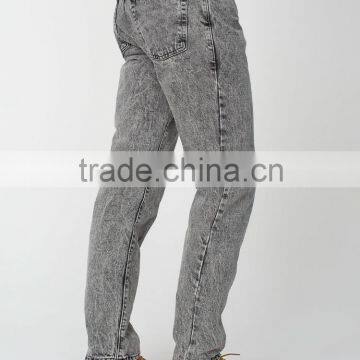 Men's Acid Wash Classic Denim Jeans photo-2