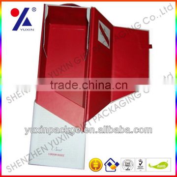 2013 hot sell! high quality folded wine packaging box with handle