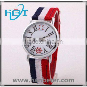 Wholesale Japan movement 316L stainless steel fashion color nylon strap watch