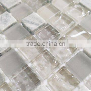 Wave Crystal Mix Marble Glass Mosaic Tile