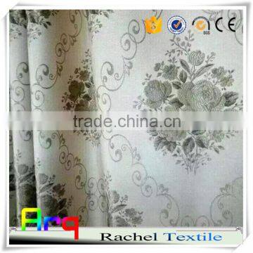 jacquard upholstery poyester curtain fabrics white backgound new design floral and european