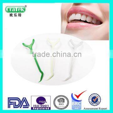 Y shape plastic dental flossing toothpicks