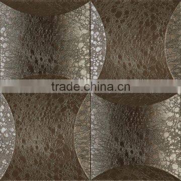 Classic Square Faux Leather Wall Panel With Rose Embossed