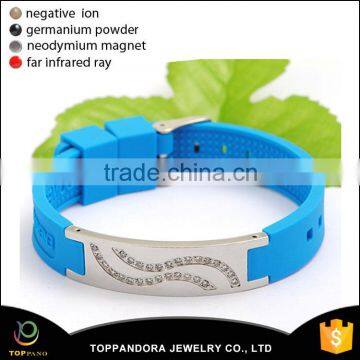 Fashion Power Jewelry 4 in 1 Bio Elements Energy Silicone Bracelet With Crystal Fitness Silicone Wrist Band photo-6