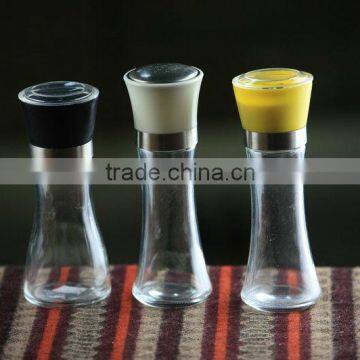 Glass spirce grinder/Pepper crushing bottle/Glass bottle with grinder cap