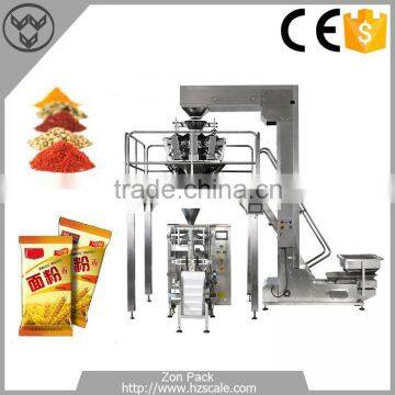 High Speed Vertical Grain Packing System Rice Salt Weighing Packing Line