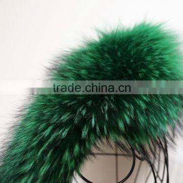 China Real Colored Raccoon Fur Collar Customized