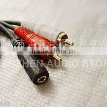 3.5jack to AV RCA Audio Adapter Cable for Ipod MP3 1.8m