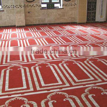 Red mosque prayer carpets Super soft prayer carpets Wool material carpets