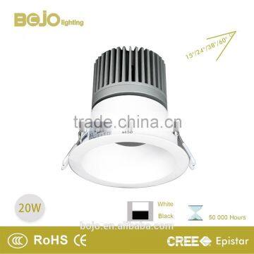 Factory price 20w recessed cob led downlight with aluninum heat sink