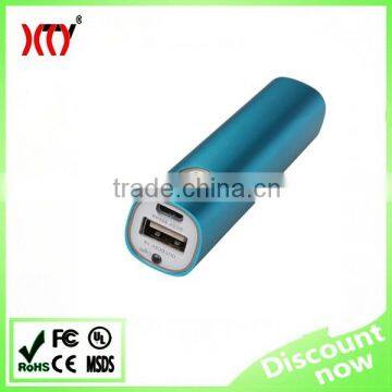 Colorful Lipstick Tube Rohs Portable Power Banks charger 2200mAh 18650