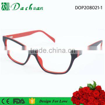 2016 spring and summer new design cat eye lady fake acetate eyewear with rubber finish