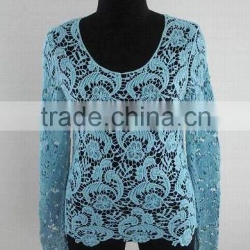 Manufacturer Cotton Embroidered Water soluble lace fabric blouses