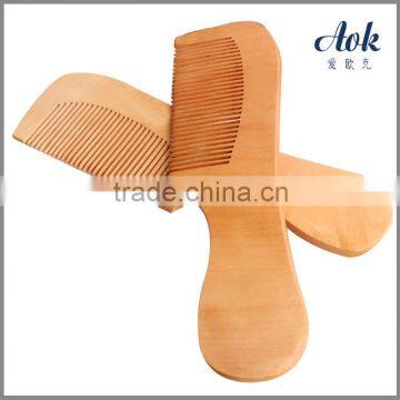 Health care & peach wood wodden circular comb with handle