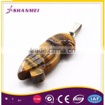 Onsite Checked Factory Tiger Eyes Parrot Shape Gemstone Pendants