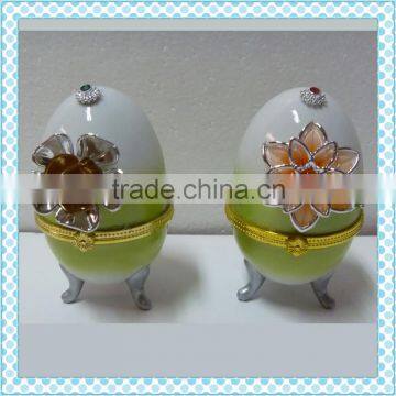 new product ceramic hinged egg shape jewelry box