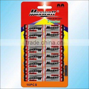 R6P SIZE AA UM-3 DRY CELL BATTERY 16PCS/CARD