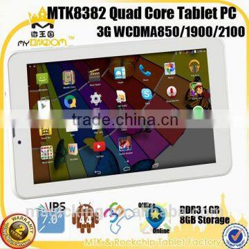 7 inch 3g quad core mykingdom mtk 8382 tablet pc with dvd drive