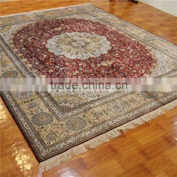 8x10ft oriental silk carpet red color large size antique rug