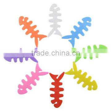 Fish Bone Silicone Earbud Cable Winder / Earphone Cord Winder / Cable Wire Organizer photo-6