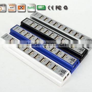 Wholesale Durable 10 Port Hi-Speed USB 2.0 Hub Splitter US Adapter AC Power For PC Laptop 3 Colors photo-3