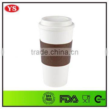 16oz double wall insulated thermal plastic coffee cup with sleeve